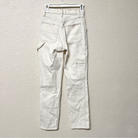 NWT Abercrombie & Fitch The '90s Straight Ultra High Rise Jeans Cream 24/00R - Picture 2 of 6